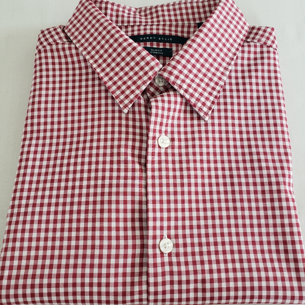 Perry Ellis Total Stretch Slim Fit Work Shirt